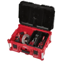 Milwaukee PACKOUT 20 in. 2-Wheel Utility Cart with Large Tool Box and Crate (3-Piece) -Gripstor Sales Store red black milwaukee modular tool storage systems 48 22 8415 48 22 8425 48 22 8440 44 1000