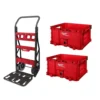 Milwaukee PACKOUT 20 in. 2-Wheel Utility Cart with (2) PACKOUT Tool Storage Crates