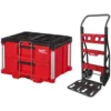 Milwaukee PACKOUT 20 in. 2-Wheel Utility Cart with 2-Drawer Tool Box 2 Milwaukee PACKOUT 20 in. 2-Wheel Utility Cart with 2-Drawer Tool Box -Gripstor Sales Store red black milwaukee modular tool storage systems 48 22 8415 48 22 8442 64 1000