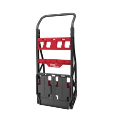 Milwaukee PACKOUT 20 in. 2-Wheel Folding Utility Cart w/3/8 in. and 1/4 in. SAE/Metric Mechanics Set (107-Piece) -Gripstor Sales Store red black milwaukee modular tool storage systems 48 22 8415 48 22 9486 1d 1000
