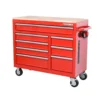 Husky 42 in. W x 18.1 in. D 8-Drawer Red Mobile Workbench Cabinet with Solid Wood Top -Gripstor Sales Store red husky mobile workbenches h42mwc8red 64 1000