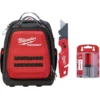Milwaukee 15 in. PACKOUT Backpack with FASTBACK Folding Utility Knife and 50-Pack General Purpose Utility Blade Set -Gripstor Sales Store red milwaukee modular tool storage systems 48 22 8301 48 22 1504 64 1000