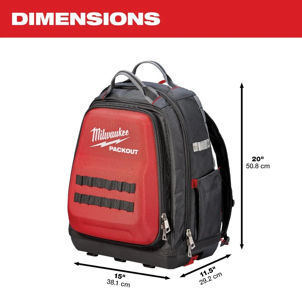 Milwaukee 15 in. PACKOUT Backpack with FASTBACK 6-In-1 Folding Utility Knife and FASTBACK Compact Folding Utility Knife Set 5 Milwaukee 15 in. PACKOUT Backpack with FASTBACK 6-In-1 Folding Utility Knife and FASTBACK Compact Folding Utility Knife Set - Image 3
