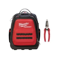 Milwaukee 15 in. PACKOUT Backpack and Combination Electricians 6-in-1 Wire Strippers Pliers
