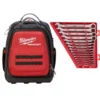 Milwaukee 15 in. PACKOUT Backpack with SAE Combination Ratcheting Wrench Set (15-Piece) -Gripstor Sales Store red milwaukee modular tool storage systems 48 22 8301 48 22 9416 64 1000