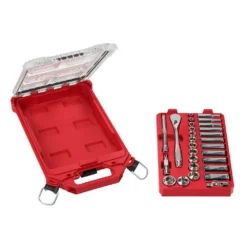 Milwaukee 15 in. PACKOUT Backpack 3/8 in. Drive METRIC Ratchet and Socket Mechanics Tool Set with PACKOUT Case (32-Piece) -Gripstor Sales Store red milwaukee modular tool storage systems 48 22 8301 48 22 9482 c3 1000