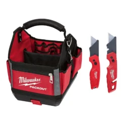 Milwaukee 10 in. PACKOUT Tote with Fastback Folding Utility Knife Set (2-Pack)