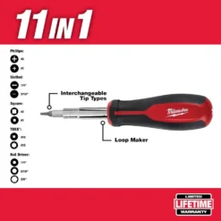 Milwaukee 10 in. PACKOUT Tote with 11-in-1 Multi-Tip Screwdriver with Square Drive Bits -Gripstor Sales Store red milwaukee modular tool storage systems 48 22 8310 48 22 2761 40 1000