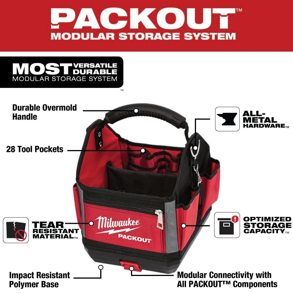 Milwaukee 10 in. PACKOUT Tote with 25 ft. Compact Tape Measure 4 Milwaukee 10 in. PACKOUT Tote with 25 ft. Compact Tape Measure - Image 2
