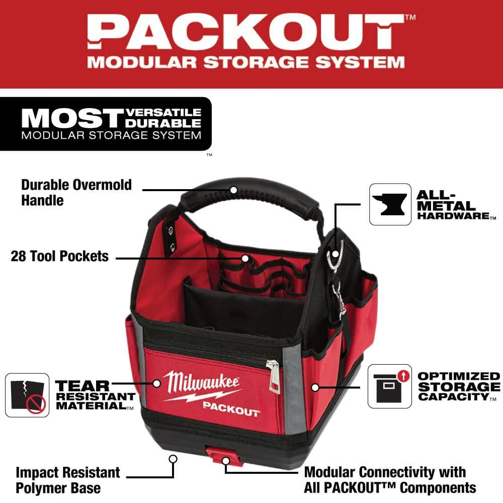 Milwaukee 10 in. PACKOUT Tote with SHOCKWAVE Impact Duty Alloy Steel Screw Driver Bit Set with PACKOUT Case (100-Piece) 4 Milwaukee 10 in. PACKOUT Tote with SHOCKWAVE Impact Duty Alloy Steel Screw Driver Bit Set with PACKOUT Case (100-Piece) - Image 2