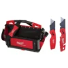 Milwaukee 20 in. PACKOUT Tote with Fastback Folding Utility Knife Set (2-Pack) -Gripstor Sales Store red milwaukee modular tool storage systems 48 22 8320 48 22 1503 64 1000