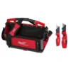 Milwaukee 20 in. PACKOUT Tote with FASTBACK 6-In-1 Folding Utility Knife and FASTBACK Compact Folding Utility Knife Set -Gripstor Sales Store red milwaukee modular tool storage systems 48 22 8320 48 22 1505q 64 1000