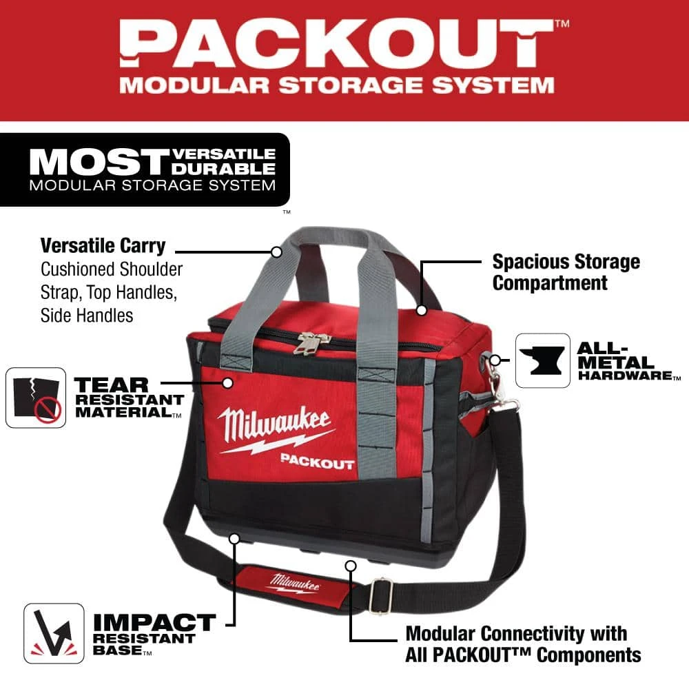 Milwaukee 15 in. PACKOUT Tool Bag with Fastback Folding Utility Knife Set (2-Pack) 4 Milwaukee 15 in. PACKOUT Tool Bag with Fastback Folding Utility Knife Set (2-Pack) - Image 2