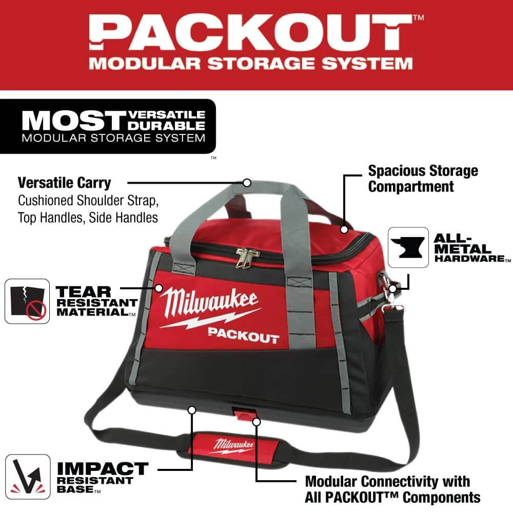 Milwaukee 20 in. PACKOUT Tool Bag with Tool Bag 4 Milwaukee 20 in. PACKOUT Tool Bag with Tool Bag - Image 2