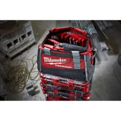 Milwaukee 20 in. PACKOUT Tool Bag with BIG HAWG Carbide Hole Saw Kit with PACKOUT Case (9-Piece) -Gripstor Sales Store red milwaukee modular tool storage systems 48 22 8322 49 56 9295 4f 1000