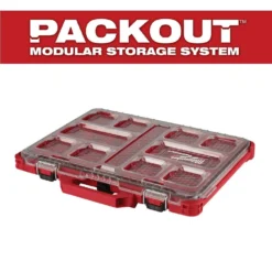 Milwaukee PACKOUT 11-Compartment Low-Profile Impact Resistant Portable Small Parts Organizer -Gripstor Sales Store red milwaukee modular tool storage systems 48 22 8431 fa 1000