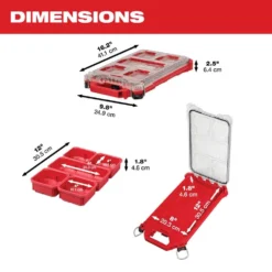 Milwaukee PACKOUT 5-Compartment Low-Profile Compact Small Parts Organizer -Gripstor Sales Store red milwaukee modular tool storage systems 48 22 8436 40 1000