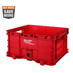 Milwaukee PACKOUT 18.6 in. Tool Storage Crate Bin with Carrying Handles and 50 lbs. Weight Capacity
