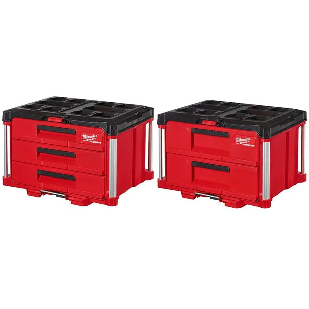 Milwaukee PACKOUT 22 in. 3-Drawer and 2-Drawer 3 Milwaukee PACKOUT 22 in. 3-Drawer and 2-Drawer