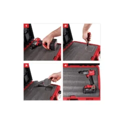 Milwaukee PACKOUT 16 in. Portable Modular Tool-Box Case with Customizable Insert -Gripstor Sales Store red milwaukee modular tool storage systems 48 22 8450 a0 1000