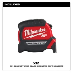 Milwaukee 10 in. Jobsite Backpack with 25 ft. x 1 in. Compact Magnetic Tape Measure (2-Pack) -Gripstor Sales Store red milwaukee tool bags 48 22 8200 48 22 0325g 1d 1000