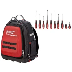 Milwaukee 15 in. PACKOUT Tool Backpack with Screwdriver Set (11-Piece)