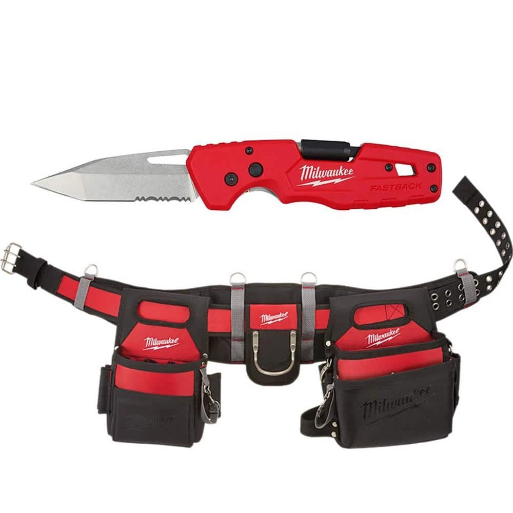 Milwaukee Adjustable Electricians Work Belt with 5-in-1 Folding Knife 3 Milwaukee Adjustable Electricians Work Belt with 5-in-1 Folding Knife