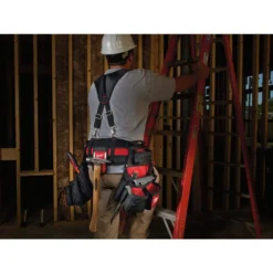 Milwaukee General Contractor Work Belt with Suspension Rig and 19 oz. Milled Face Hickory Hammer -Gripstor Sales Store red milwaukee tool belts 48 22 8120 48 22 9419 31 1000