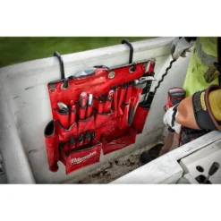 Milwaukee Lineman's Aerial Tool Apron with Lineman's High Leverage Ratcheting Wrench with Smooth Strike Face (2-Piece) -Gripstor Sales Store red milwaukee tool belts 48 22 8290 48 22 9213 1f 1000