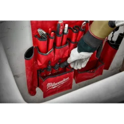 Milwaukee Lineman's Aerial Tool Apron with Lineman's High Leverage Ratcheting Wrench with Smooth Strike Face (2-Piece) -Gripstor Sales Store red milwaukee tool belts 48 22 8290 48 22 9213 44 1000