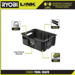 RYOBI LINK Tool Crate -Gripstor Sales Store ryobi green ryobi modular tool storage systems stm104 40 1000