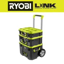 RYOBI LINK Rolling Tool Box with LINK Medium Tool Box and LINK Standard Tool Box