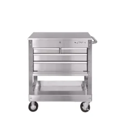 Husky 33 in. 4-Drawer Stainless Steel Mechanics Cart -Gripstor Sales Store stainless steel tool carts houc3304jx1 1f 1000