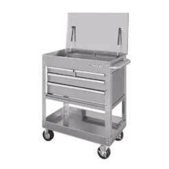 Husky 33 in. 4-Drawer Stainless Steel Mechanics Cart -Gripstor Sales Store stainless steel tool carts houc3304jx1 c3 1000