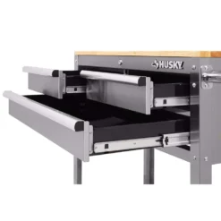 Husky 36 in. 3-Drawer with Solid Wood Top, Stainless Steel Utility Cart -Gripstor Sales Store stainless steel tool carts houc3603bjx1 4f 1000