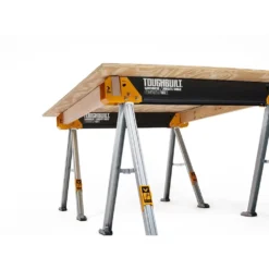 TOUGHBUILT 42.4"W x 28.8"H C550 Powder-Coat Steel Sawhorse and Jobsite Table with 1100 lb capacity -Gripstor Sales Store toughbuilt saw horses tb c550 1d 1000