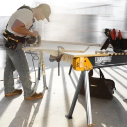 TOUGHBUILT 42.4"W x 28.8"H C550 Powder-Coat Steel Sawhorse and Jobsite Table with 1100 lb capacity -Gripstor Sales Store toughbuilt saw horses tb c550 40 1000