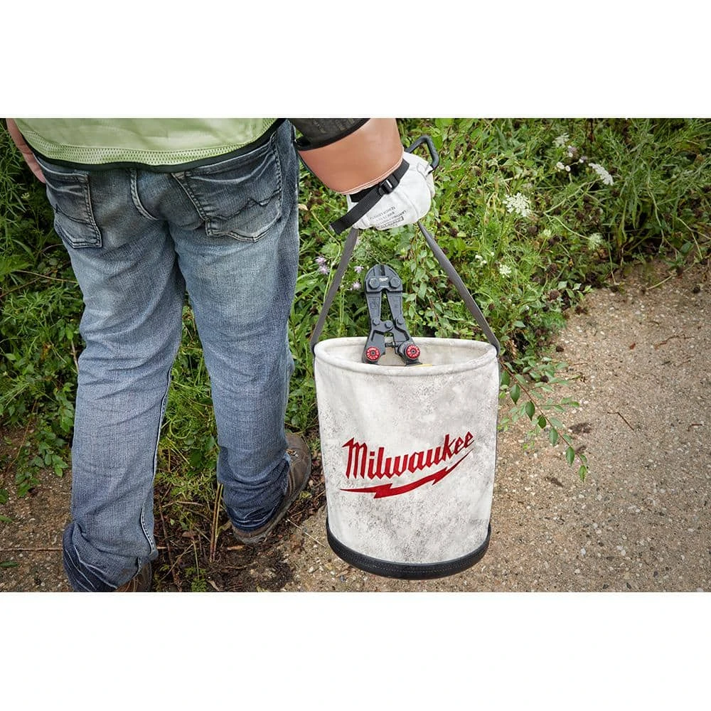 Milwaukee 12 in. Canvas Utility Bucket Tool Bag 8 Milwaukee 12 in. Canvas Utility Bucket Tool Bag - Image 6
