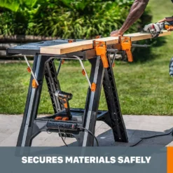 Worx Pegasus Multi-Function Work Table and Sawhorse with Quick Clamps and Holding Pegs -Gripstor Sales Store worx saw horses wx051 1f 1000