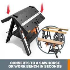 Worx Pegasus Multi-Function Work Table and Sawhorse with Quick Clamps and Holding Pegs -Gripstor Sales Store worx saw horses wx051 76 1000