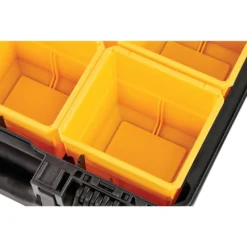 DEWALT Tough System 2.0 6-Compartment Small Parts Organizer -Gripstor Sales Store yellow dewalt modular tool storage systems dwst08020 44 1000